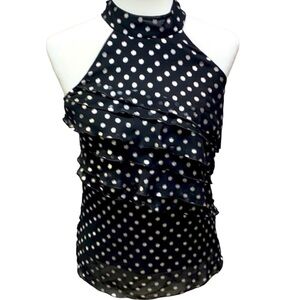 IZ Byer Ruffled Tiered Halter Blouse